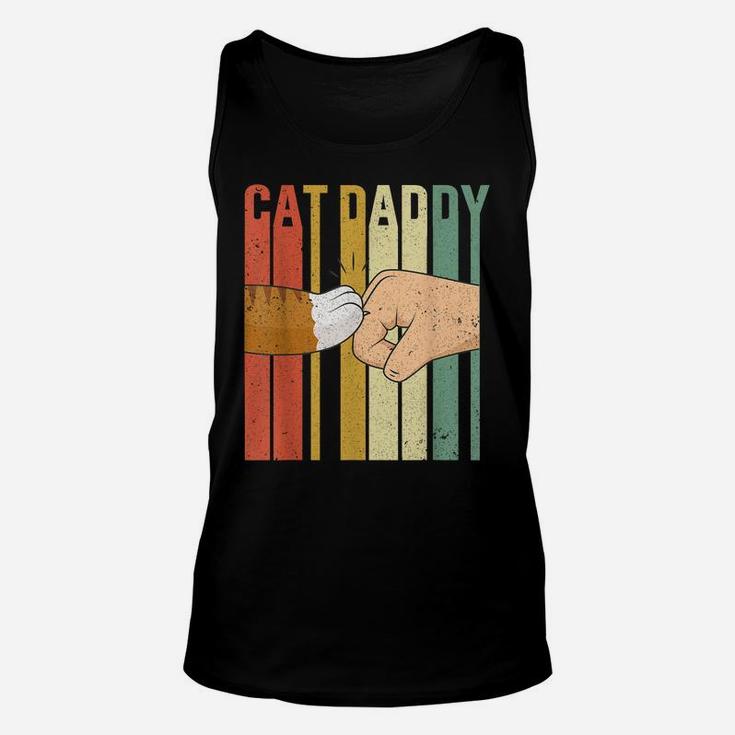 Vintage Cat Daddy Fist Bump Funny Cat Dad Mens Fathers Day Unisex Tank Top