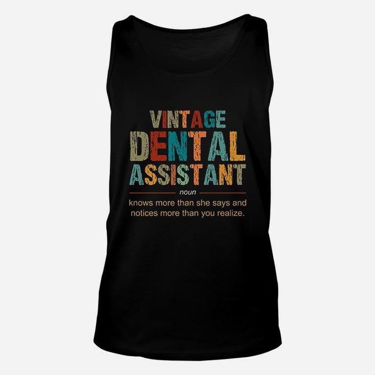 Vintage Dental Assistant Definition Noun Funny Appreciation Unisex Tank Top