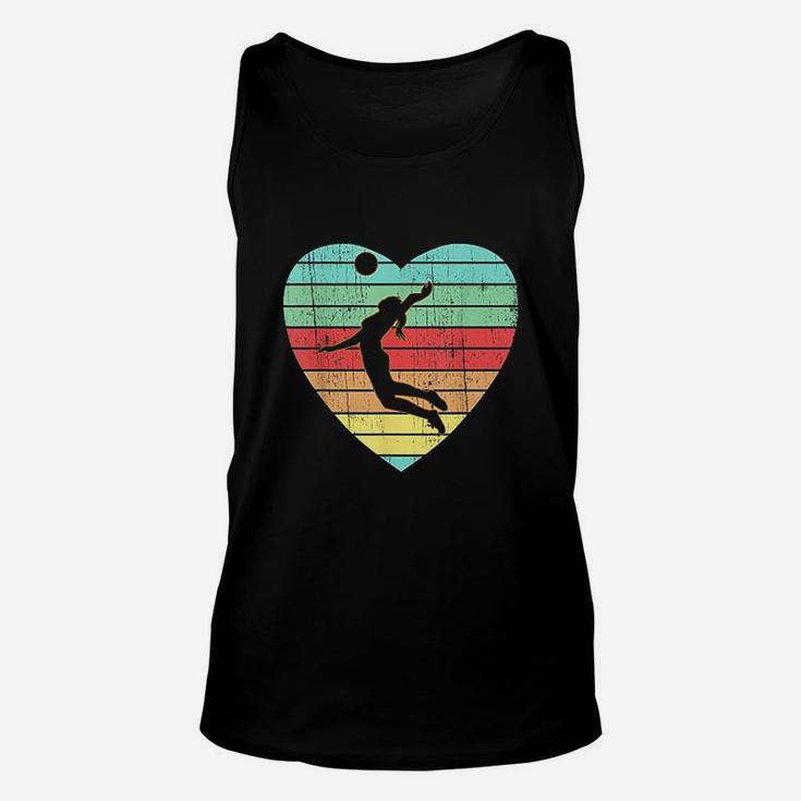 Vintage Heart Volleyball Player Unisex Tank Top