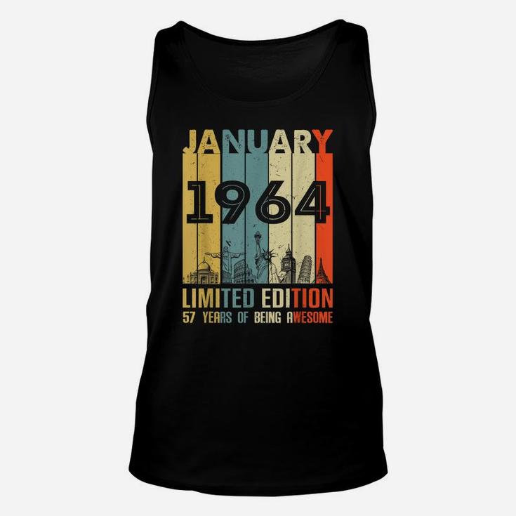 Vintage January 1964 Classic 57 Yrs Old 57Th Birthday Gift Unisex Tank Top