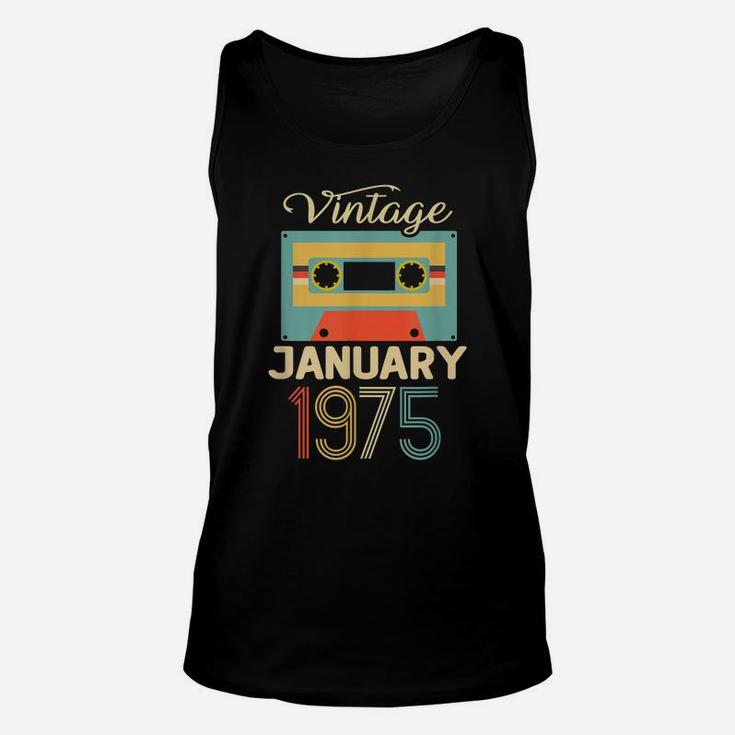Vintage January 1975 45Th Birthday Gift 45 Years Old Unisex Tank Top
