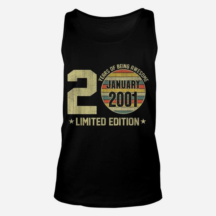 Vintage January 2001 Designs 20 Yrs Old 20Th Birthday Gift Unisex Tank Top