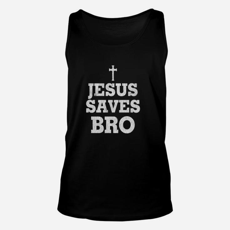 Vintage Jesus Saves Bro Christian Faith Jesus Christ Cross Unisex Tank Top