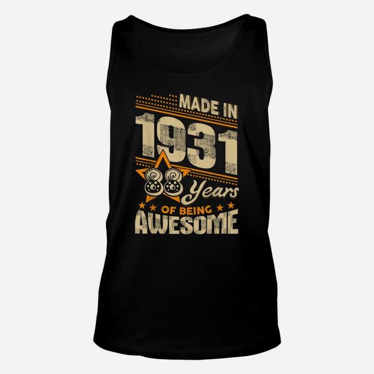Vintage Made In 1930 89Th Birthday Gift 89 Years Old Awesome Unisex Tank Top