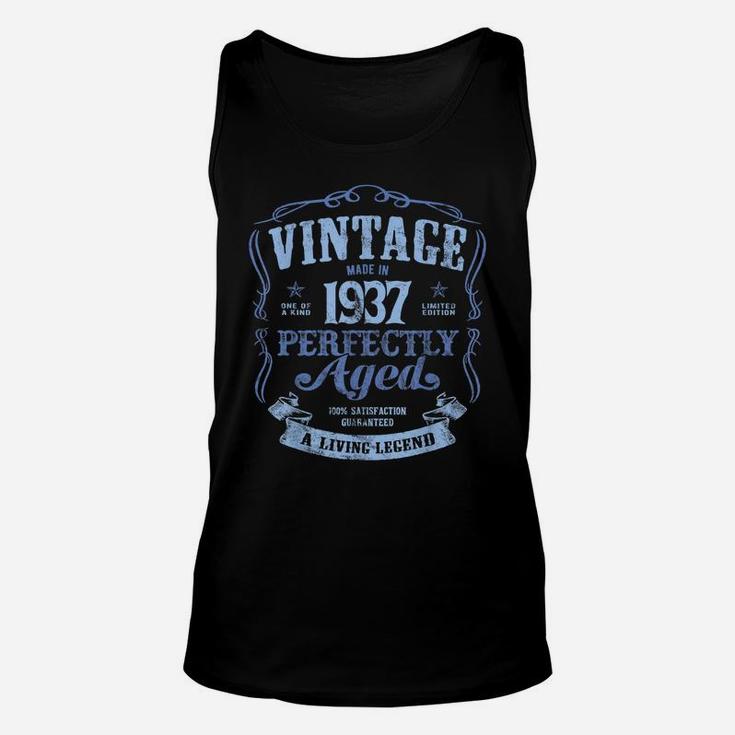 Vintage Made In 1937 Living Legend 83Rd Birthday Unisex Tank Top