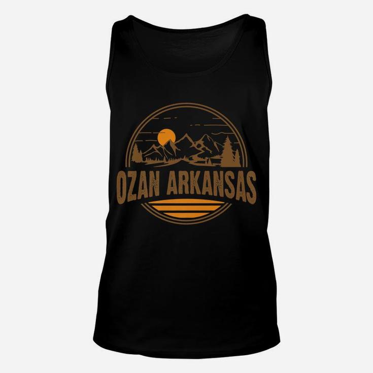 Vintage Ozan, Arkansas Mountain Hiking Souvenir Print Unisex Tank Top