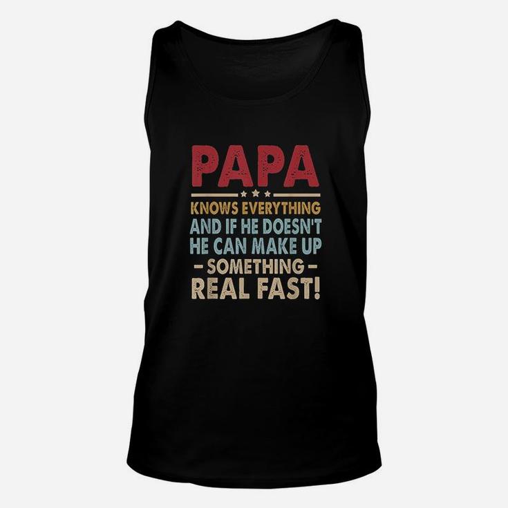 Vintage Papa Know Everything Unisex Tank Top