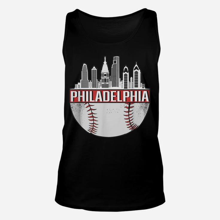 Vintage Philadelphia Baseball Skyline Retro Philly Cityscape Unisex Tank Top