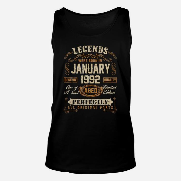 Vintage Retro January 1992 29Th Birthday Gift 29 Years Old Unisex Tank Top