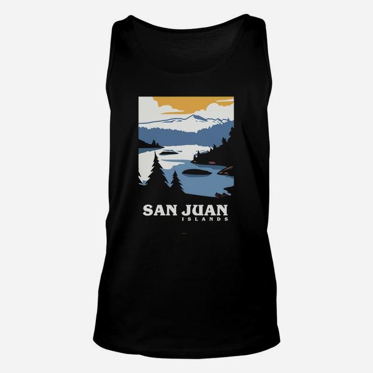 Vintage San Juan Islands, Washington, Wa,Travel Poster Gift Sweatshirt Unisex Tank Top