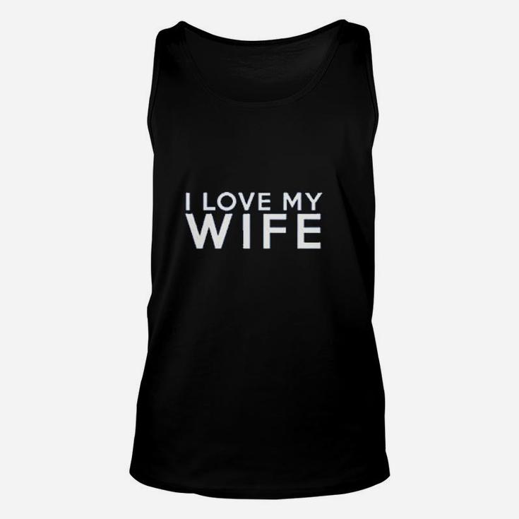 We Match I Love My Wife I Love My Husband Matching Couples Football Unisex Tank Top