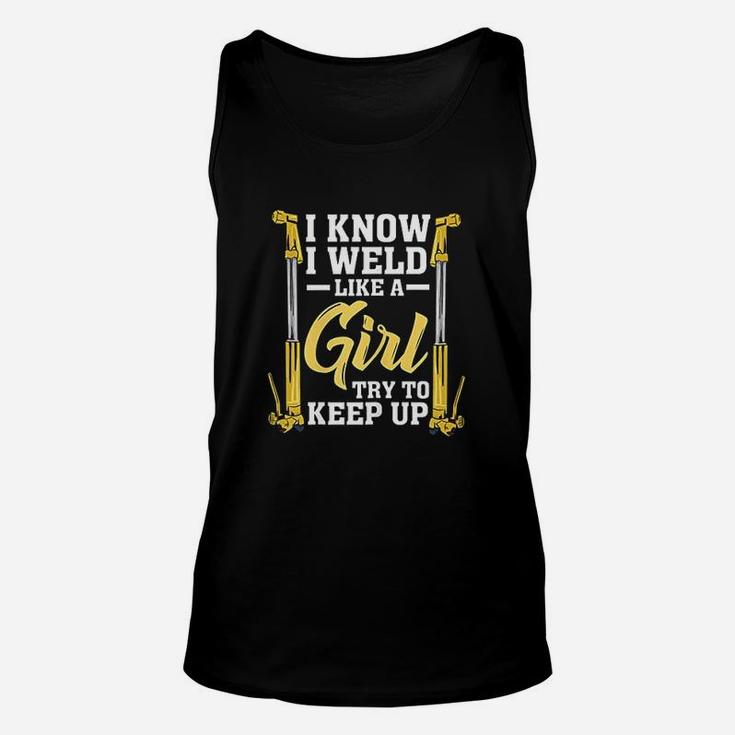 Welder Outfit For A Female Welding Steelsmith Unisex Tank Top