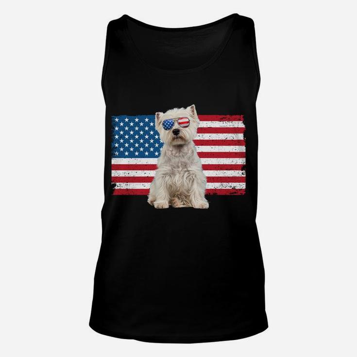 Westie Dad Usa American Flag Dog Lover Owner Christmas Funny Sweatshirt Unisex Tank Top