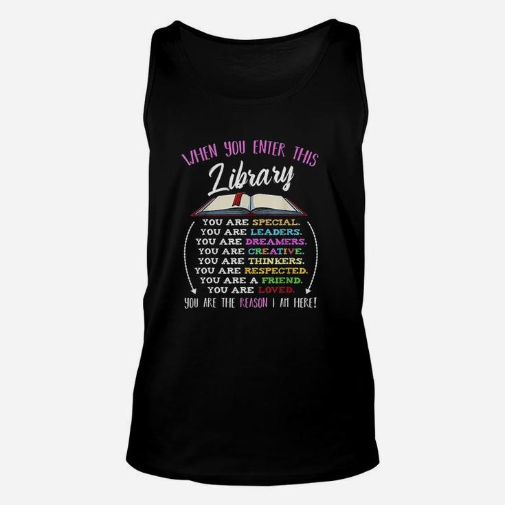 When You Enter This Library Reading Book Unisex Tank Top