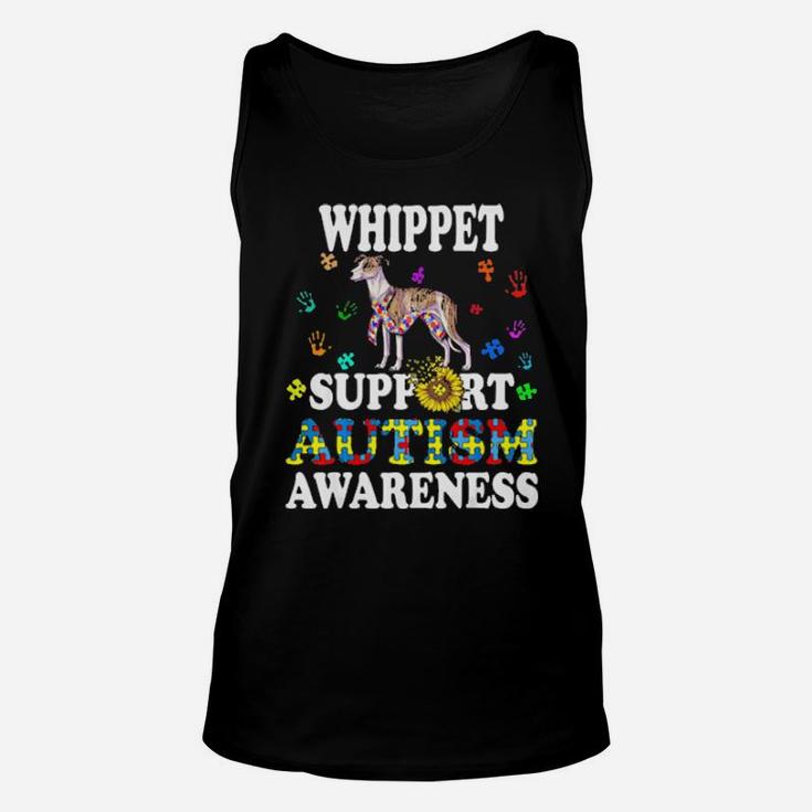 Whippet Dog Heart Support Autism Awareness Unisex Tank Top