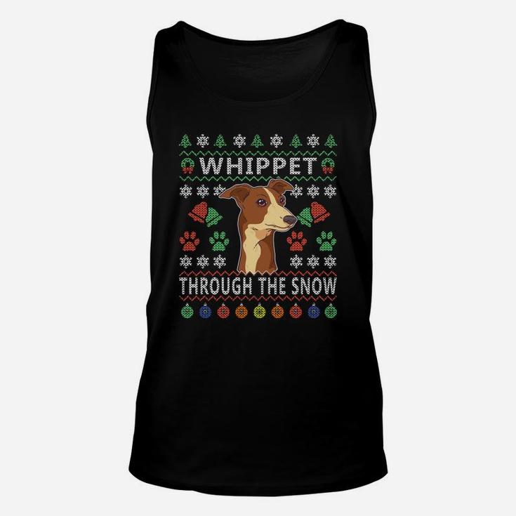 Whippet Ugly Christmas Sweatshirt Greyhound Dogs Gift Ideas Unisex Tank Top