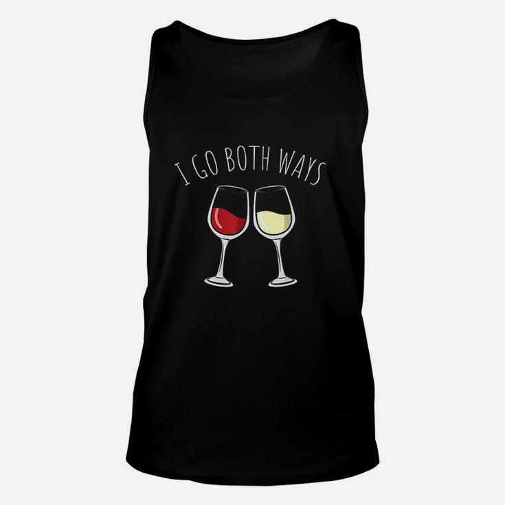 White And Red Wine I Go Both Ways Wine Lovers Holiday Unisex Tank Top