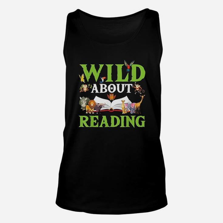 Wild About Reading Animals Books Reader Unisex Tank Top