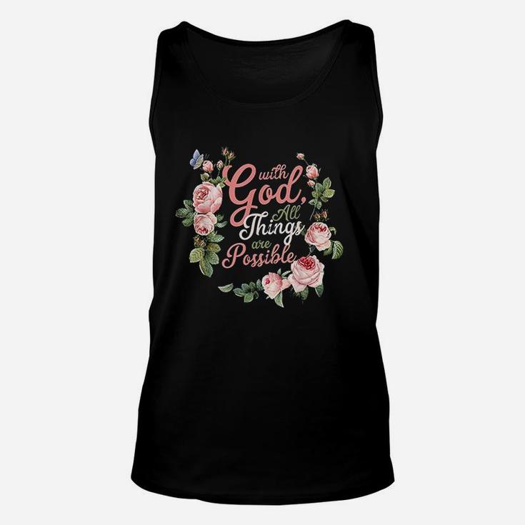 With God All Things Are Possible Prayer Unisex Tank Top