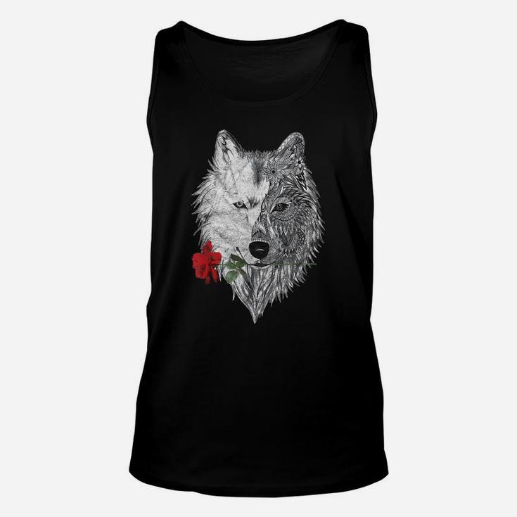 Wolf Mandala Rose Canis Lupus & Design Unisex Tank Top