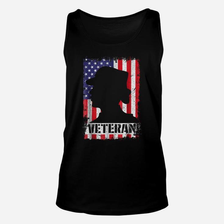 Women Veteran Usa Flag Female Veterans Day Gift Shirt Unisex Tank Top