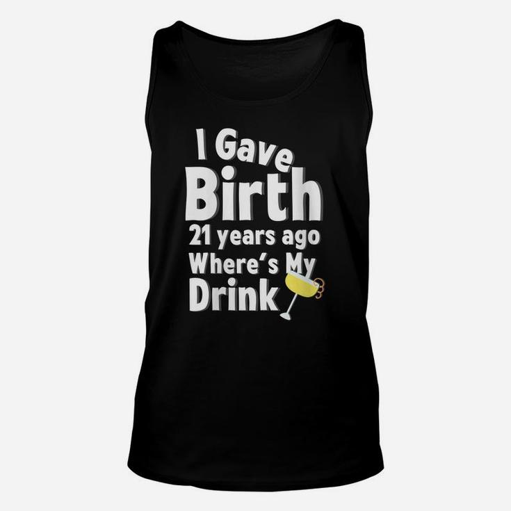 Womens 21St Birthday Gift For Her Featuring A Cute Margarita Drink Unisex Tank Top