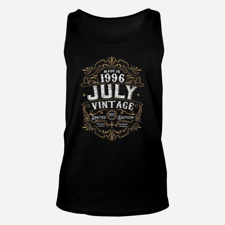 Womens 25Th Birthday 25 Years Old 1996 July Made Born Vintage Unisex Tank Top