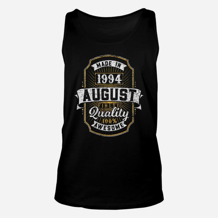 Womens 27Th Birthday 27 Years Old 1994 August Made Born Vintage Unisex Tank Top