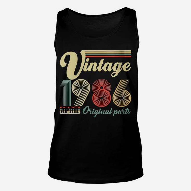 Womens 35 Years Old - Made In April 1986 - Vintage 35Th Birthday Unisex Tank Top