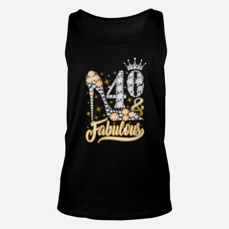 Womens 40 & Fabulous 40 Years Old 40Th Birthday Diamond Crown Shoes Unisex Tank Top