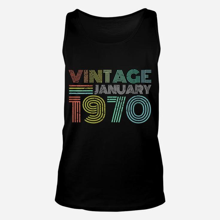 Womens 49Th Birthday Gift Vintage January 1970 Forty Nine Years Old Unisex Tank Top