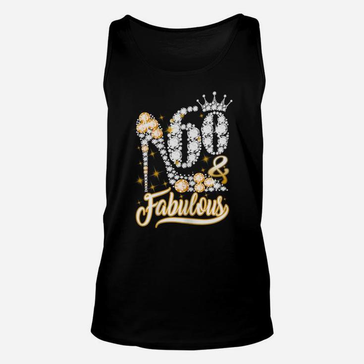 Womens 60 And Fabulous 60 Year Old 60Th Birthday Diamond Shoe Crown Unisex Tank Top
