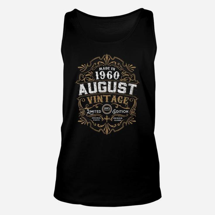 Womens 61St Birthday 61 Years Old August 1960 Made Born Vintage Unisex Tank Top