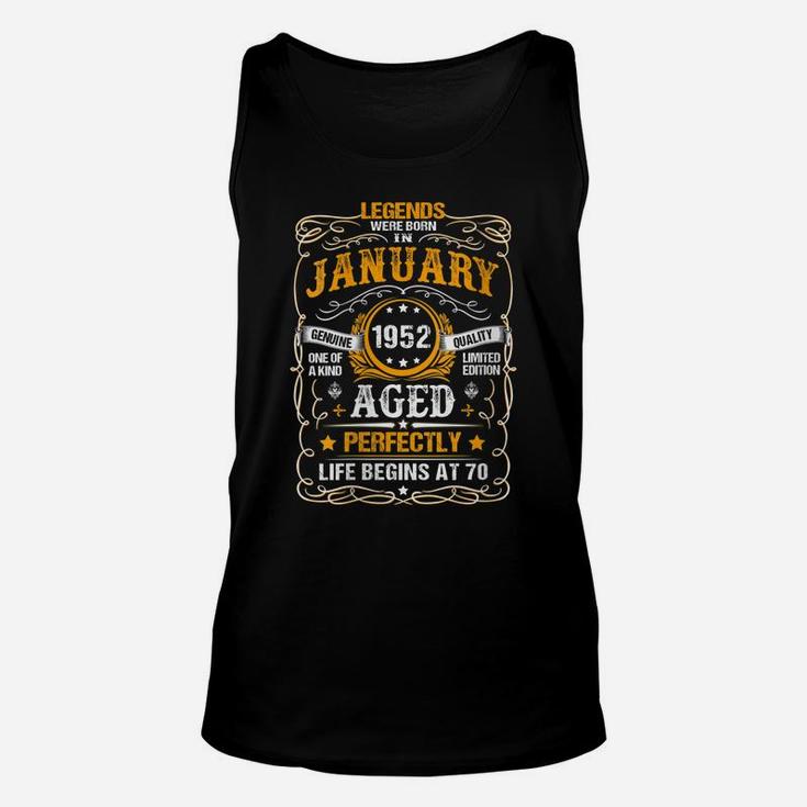 Womens 70 Year Old January 1952 Vintage Retro 70Th Birthday Gift Unisex Tank Top