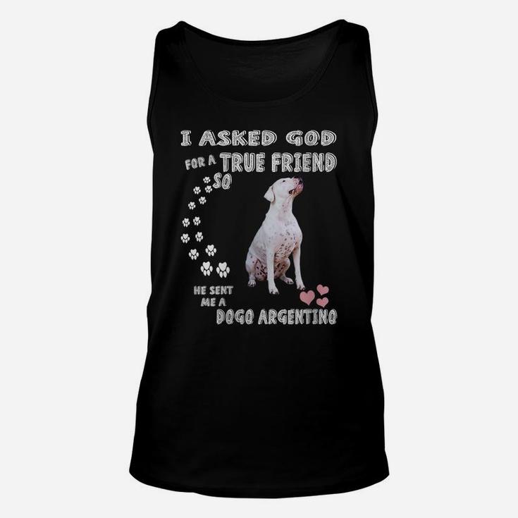 Womens Argentinian Mastiff Dog Mom Dad Costume, Cute Dogo Argentino Unisex Tank Top