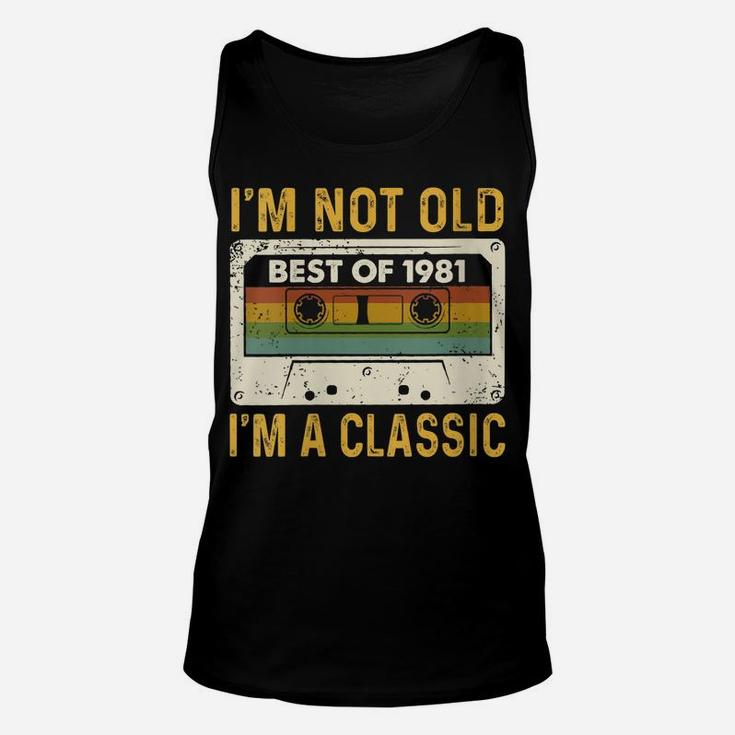 Womens Best Of 1981 Cassette Tape 41 Year Old 41St Birthday Gifts Unisex Tank Top