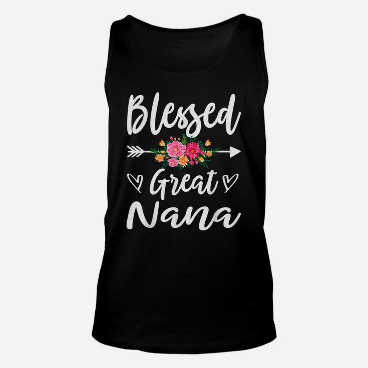 Womens Blessed Great Nana Flower Gift Unisex Tank Top