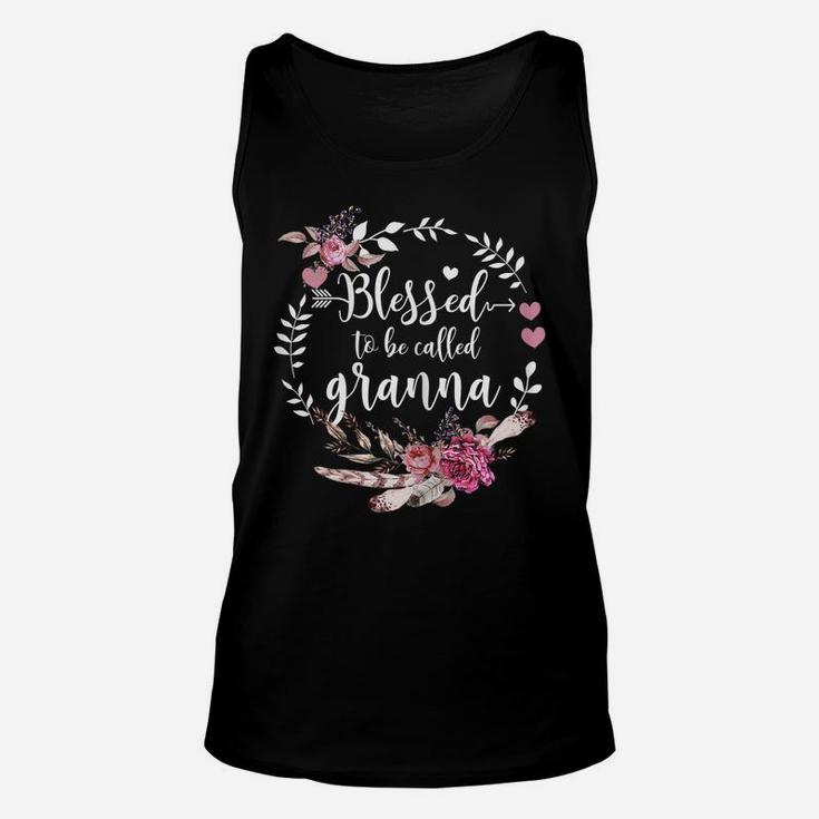 Womens Blessed To Be Called Granna Shirt Thankful Blessed Granna Unisex Tank Top
