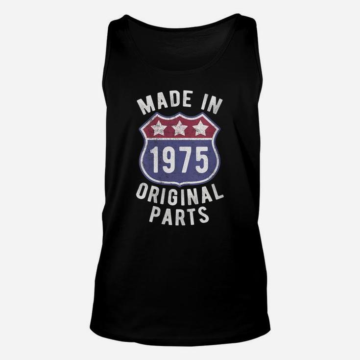 Womens Born In 1975 Vintage Made In 1975 Original Parts Birth Year Unisex Tank Top