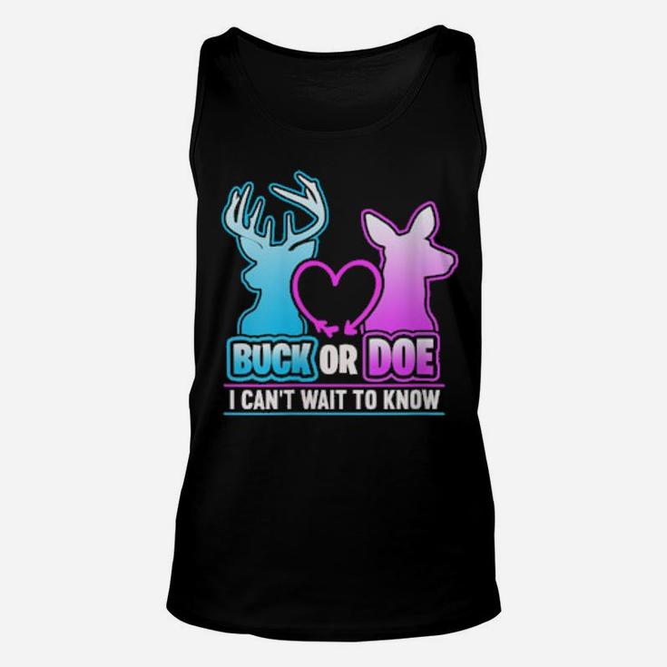 Womens Buck Or Doe Can't Wait To Know Gender Reveal Unisex Tank Top