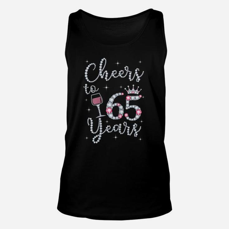 Womens Cheers To 65 Years 1954 65Th Birthday Gift Tee For Womens Unisex Tank Top