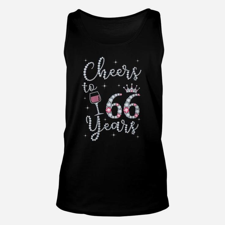 Womens Cheers To 66 Years 1955 66Th Birthday Gift Tee For Womens Unisex Tank Top