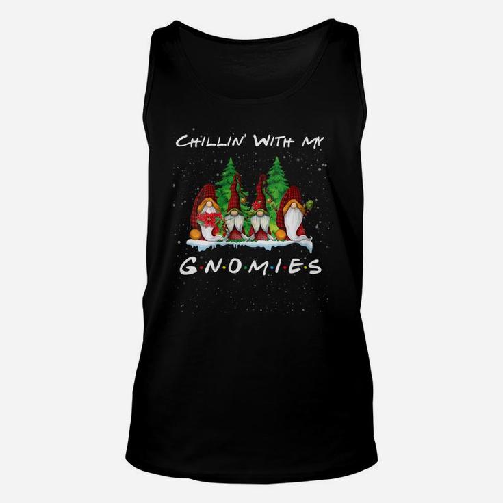 Womens Chillin' With My Gnomies Funny Gnome Friend Christmas Gift Unisex Tank Top