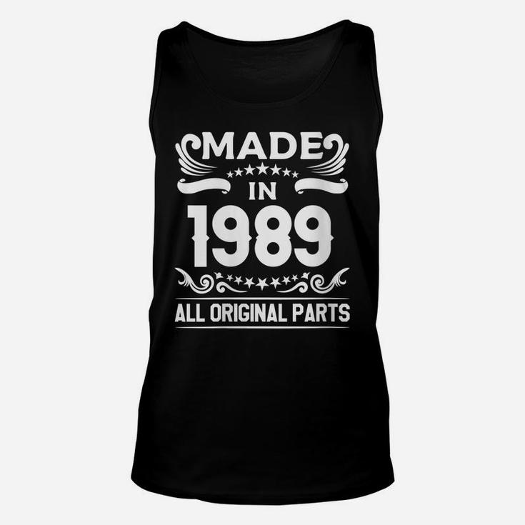 Womens Gift For 31 Year Old Vintage Made In 1989 31St Birthday Unisex Tank Top