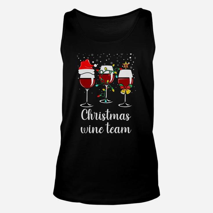 Womens Glass Wine Drinking Gift Funny Holiday Christmas Wine Team Unisex Tank Top