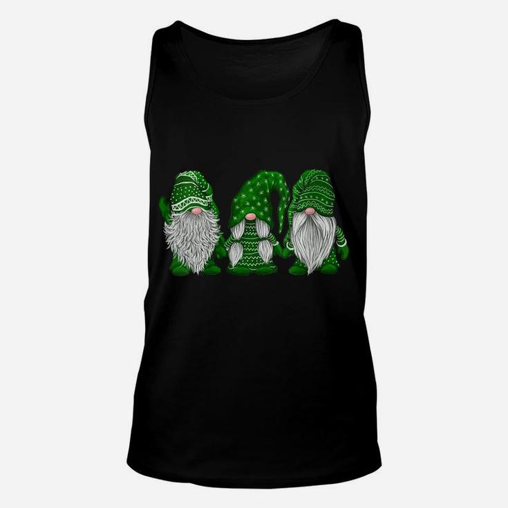 Womens Hanging With Green Gnomies Santa Gnome Christmas Costume Unisex Tank Top