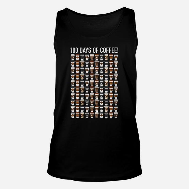 Womens Happy 100Th Day Of School Funny Gifts Coffee Lover Teacher Unisex Tank Top