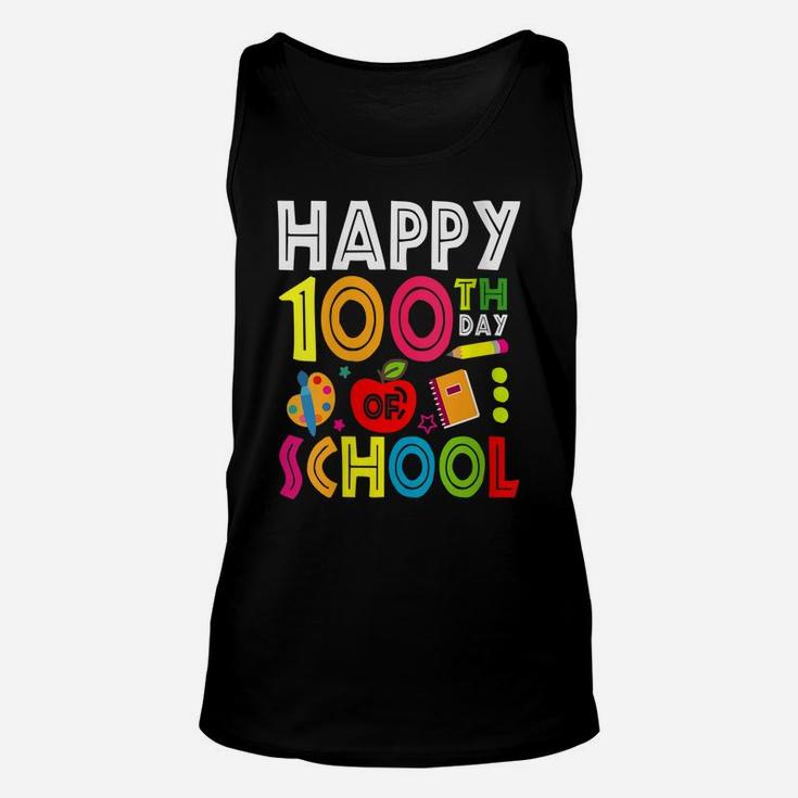 Womens Happy 100Th Day Of School Teacher & Student 100Th Day School Unisex Tank Top