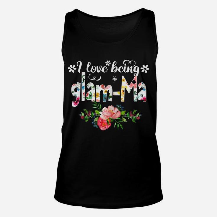 Womens I Love Being Called Glam-Ma Flower Unisex Tank Top
