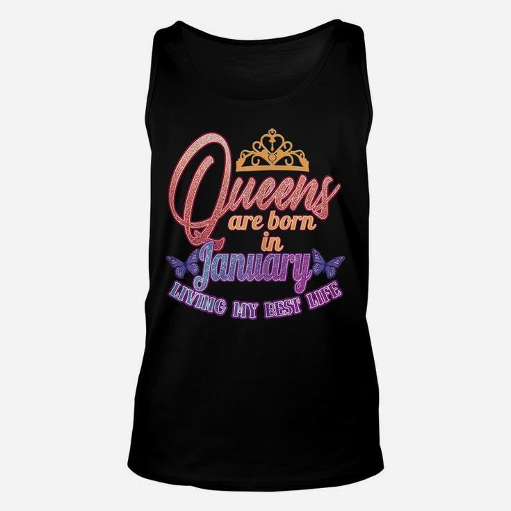 Womens January Birthday Gift For Women, Queens, January Born Unisex Tank Top